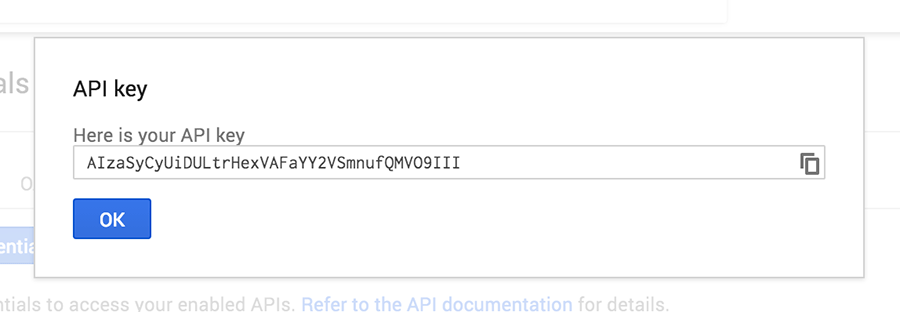 API key done