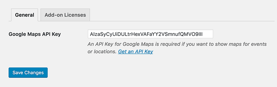 Save API key